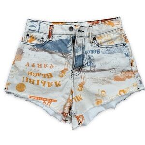 BDG Graphic Print Jean Shorts - size 26